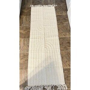 New Boho Runner Rug 2x6, Beige Hallway Rug Runner Washable Tufted Rainbow